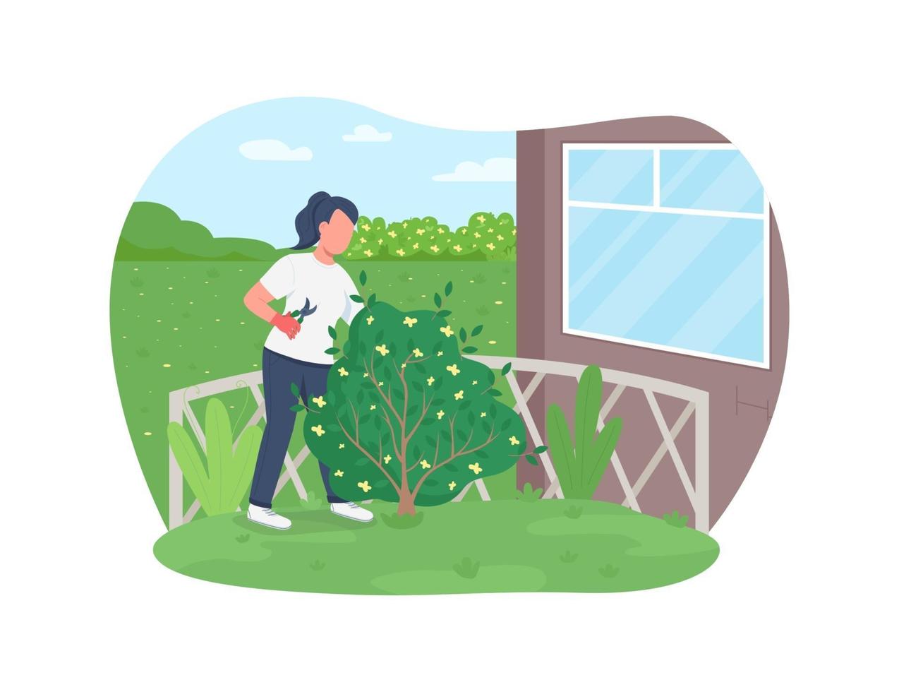 tuin werk 2d vector webbanner, poster