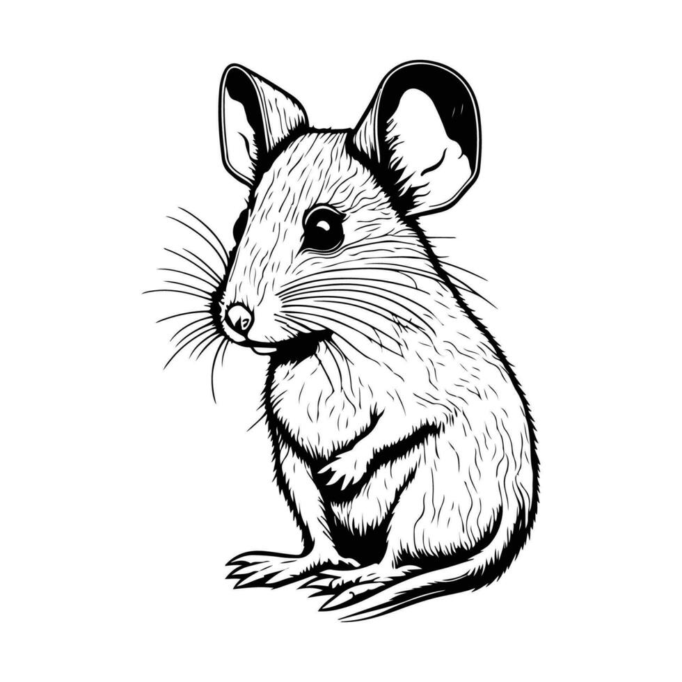 illustratie van een Rat, Rat vector schets geïsoleerd Aan wit achtergrond