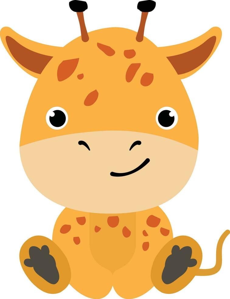 schattig zittend giraffe tekenfilm illustratie. vector