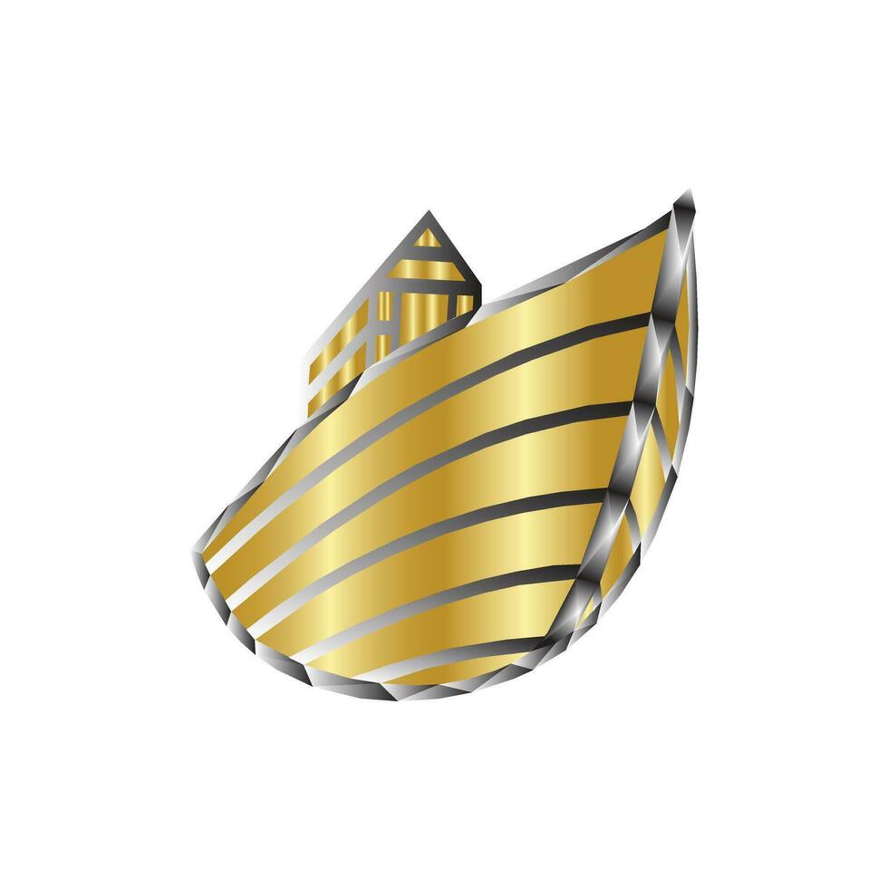 gouden schip ark logo ontwerp vector