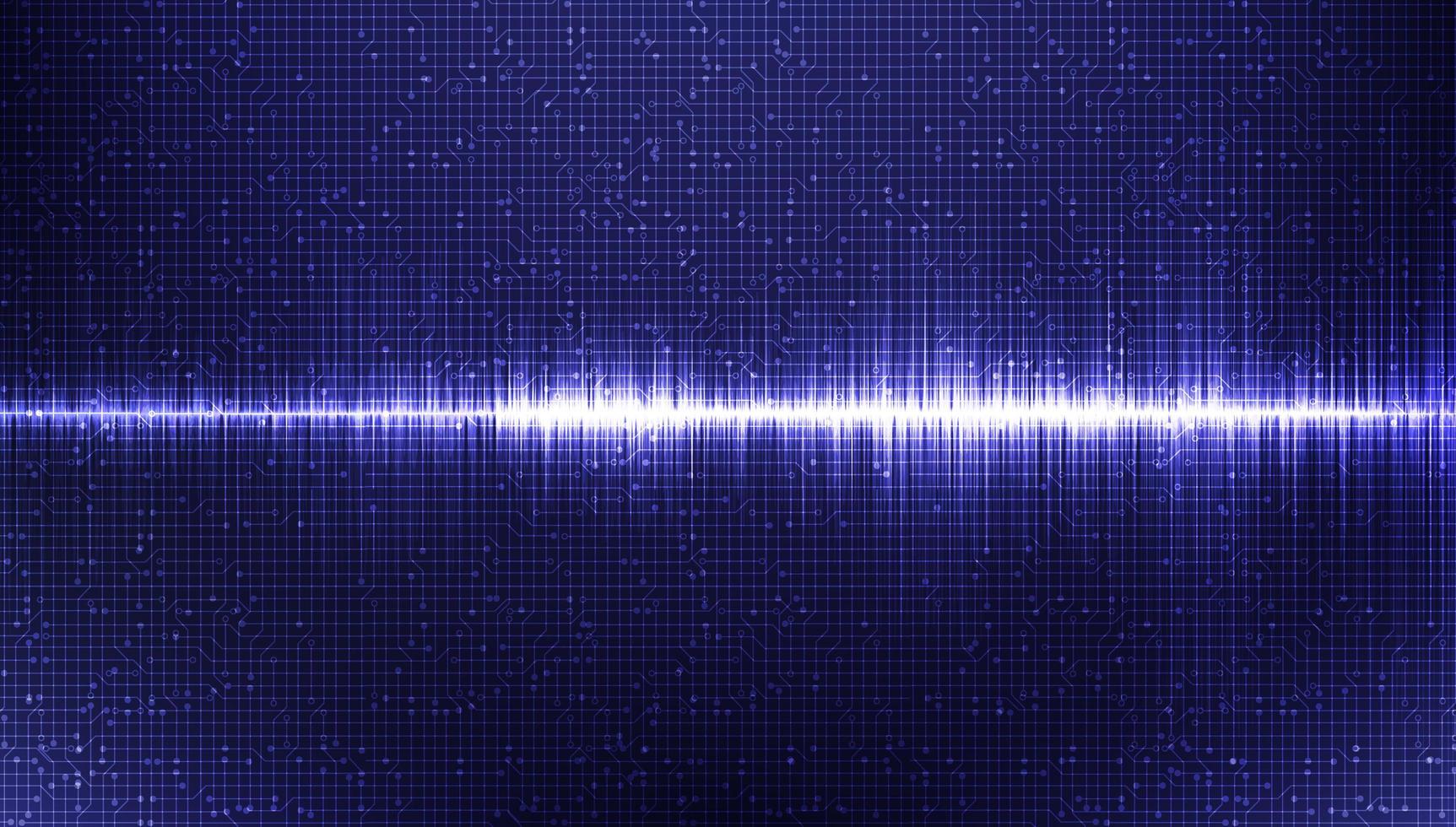 elektronische geluidsgolf laag en hoog richterschaal op blauwe achtergrond, digitaal en aardbevingsgolfdiagram concept, ontwerp voor muziekstudio en wetenschap, vectorillustratie. vector