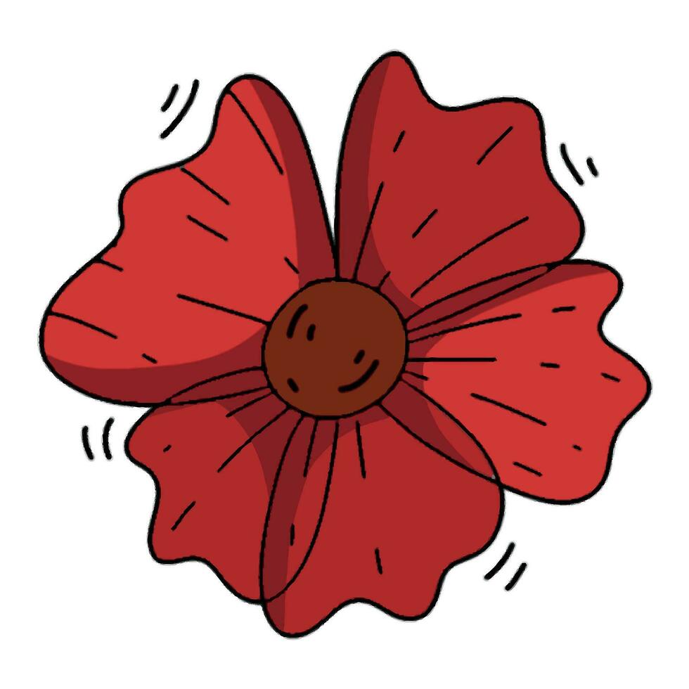 rood bloem Aan een wit achtergrond - een tekening stijl papaver vector