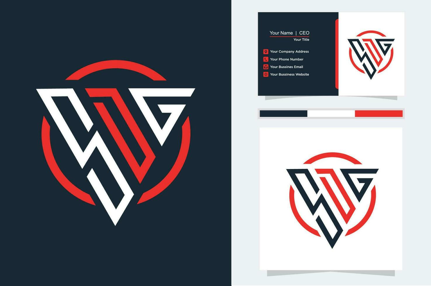 eerste brief s d g driehoek monogram modern logo rood en zwart vector