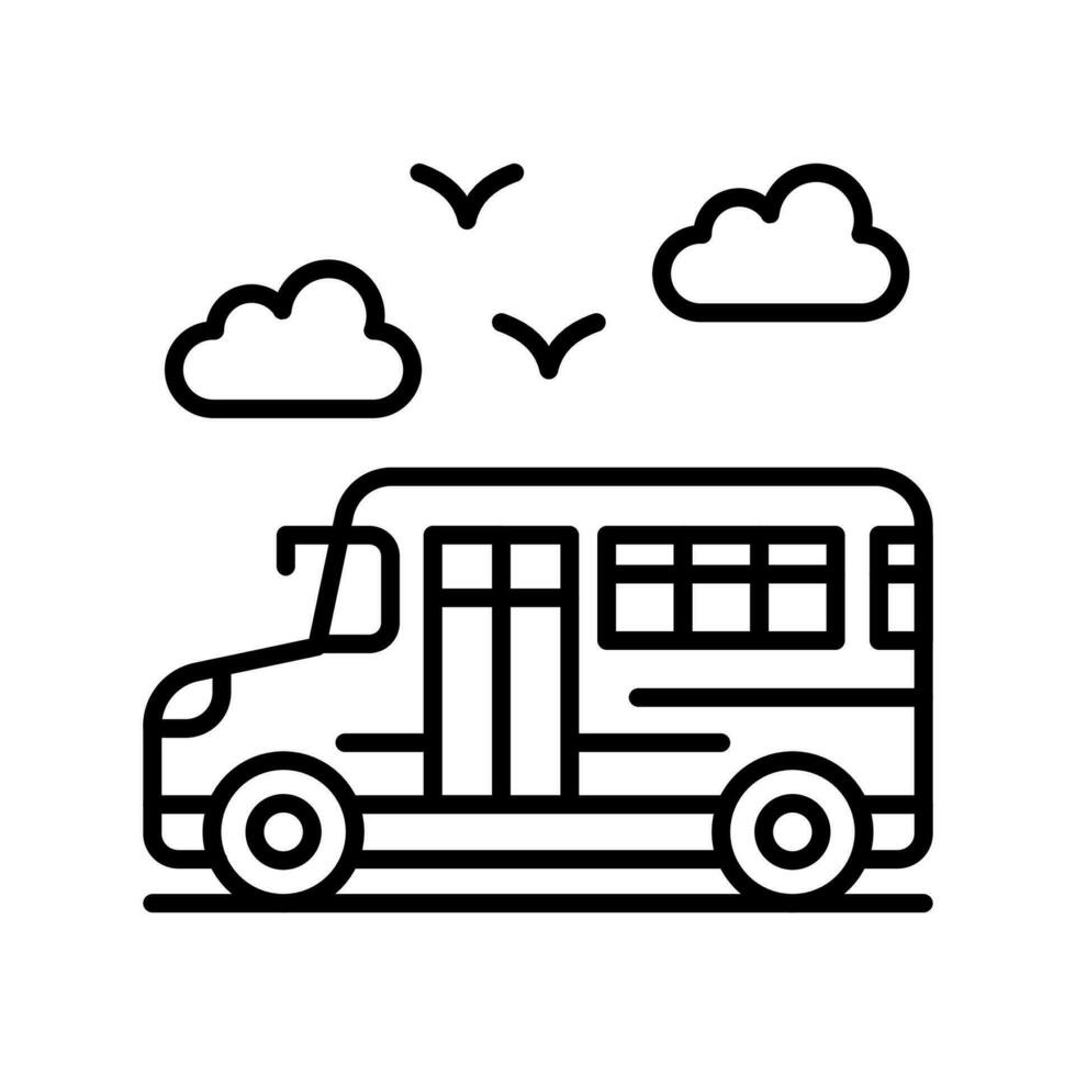 school- bus icoon in vector. illustratie vector