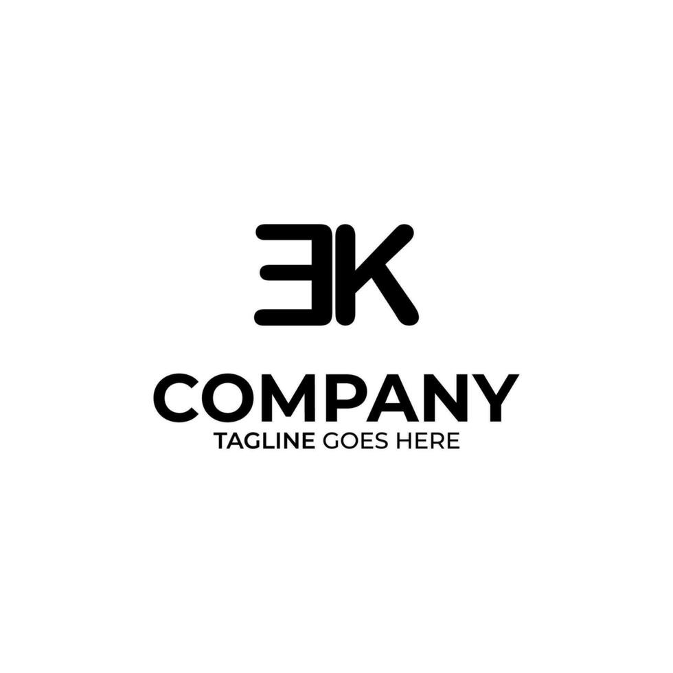 ek brief logo ontwerp vector