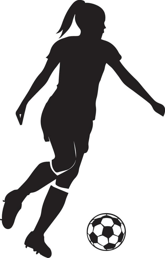 vrouw voetbal speler vector silhouet illustratie