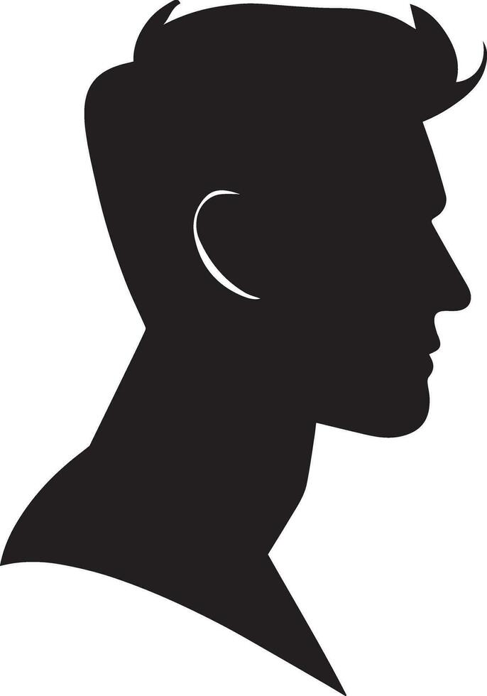 Mens profiel vector silhouet illustratie zwart kleur
