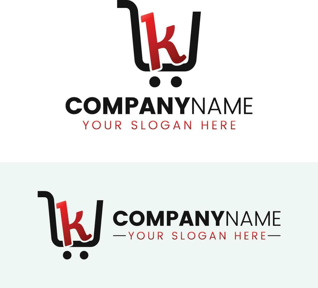 trolley winkel en brief k logo vector