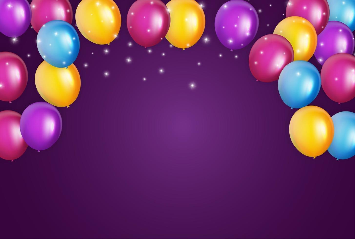 kleur glanzend gelukkige verjaardag ballonnen banner achtergrond vectorillustratie vector