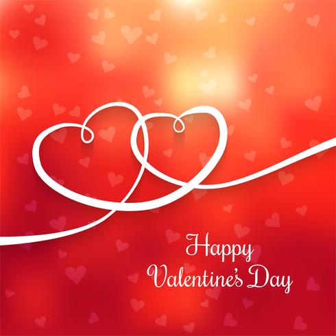 Mooie levendige twee harten voor Valentijnsdag kaart achtergrond vector