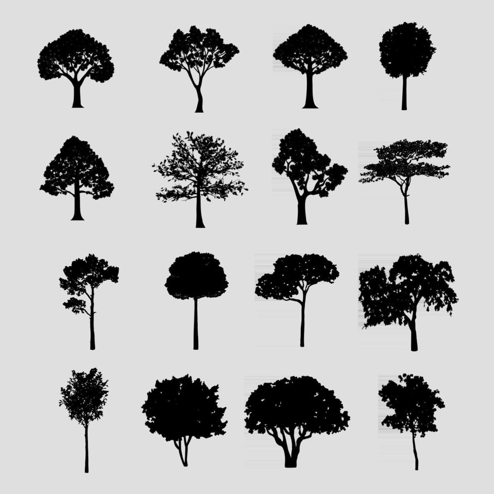 boom silhouetten collectie vector