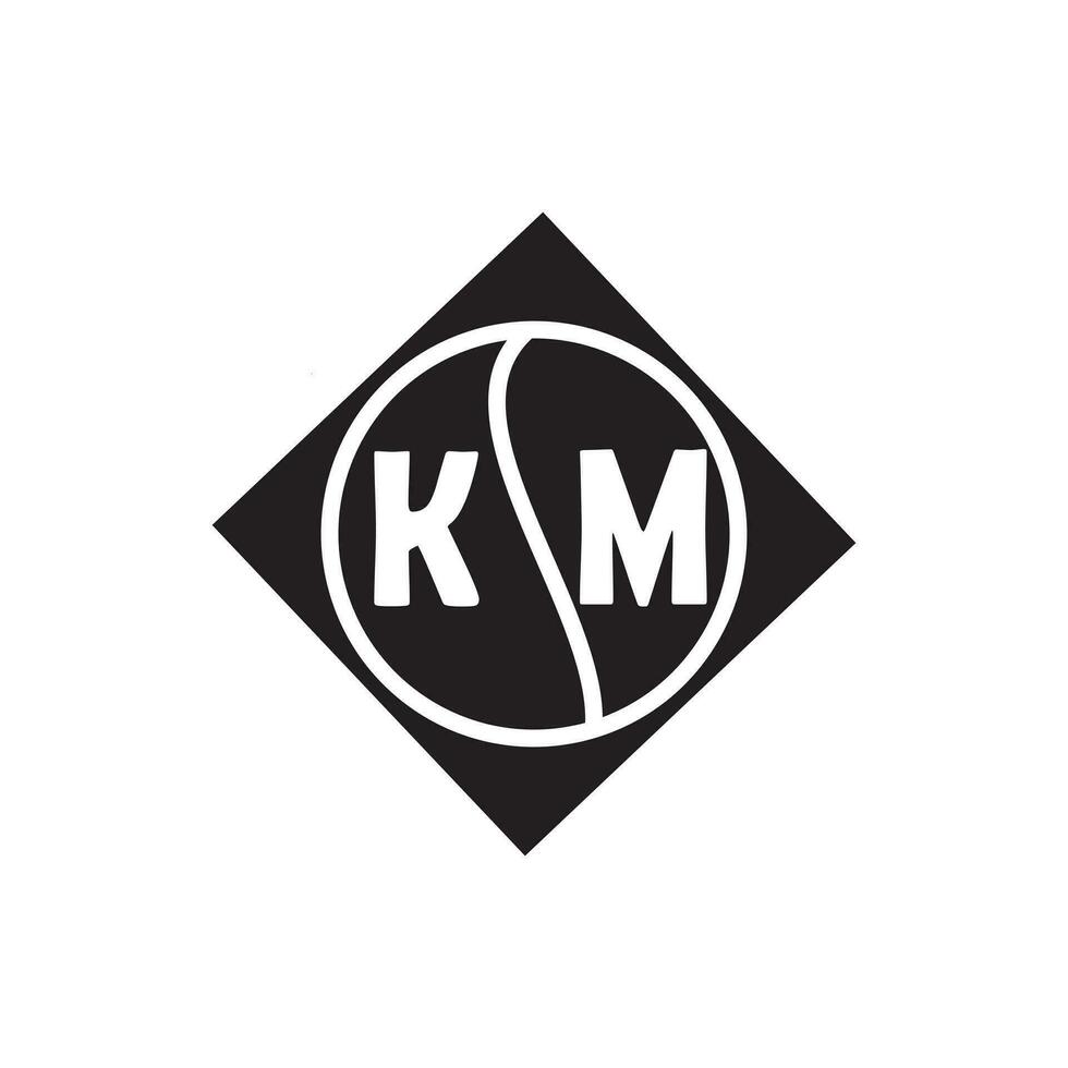 km brief logo ontwerp.km creatief eerste km brief logo ontwerp. km creatief initialen brief logo concept. vector