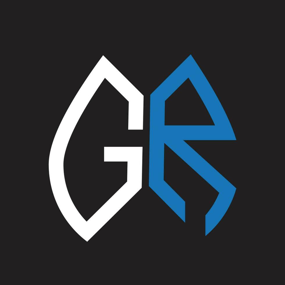 gr brief logo ontwerp.gr creatief eerste gr brief logo ontwerp. gr creatief initialen brief logo concept. vector