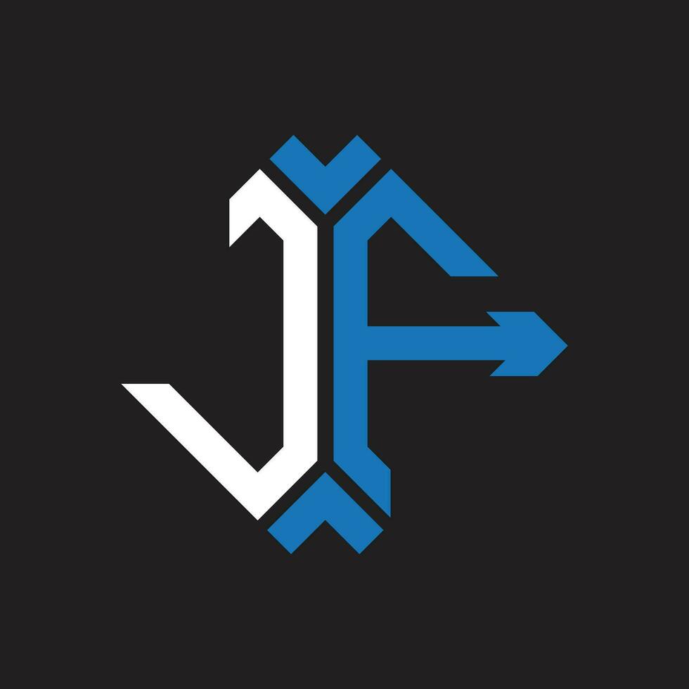 jf brief logo ontwerp.jf creatief eerste jf brief logo ontwerp. jf creatief initialen brief logo concept. vector