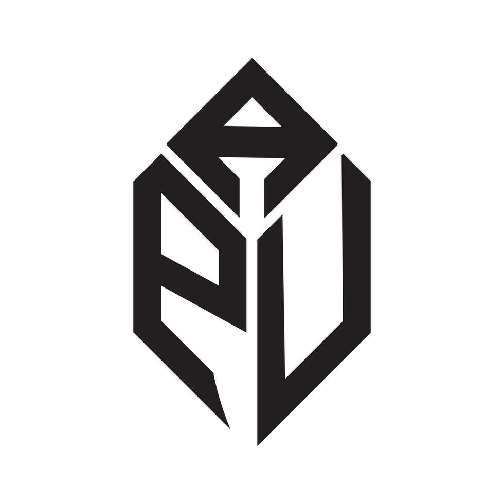 apu brief logo ontwerp.apu creatief eerste apu brief logo ontwerp. apu creatief initialen brief logo concept. vector