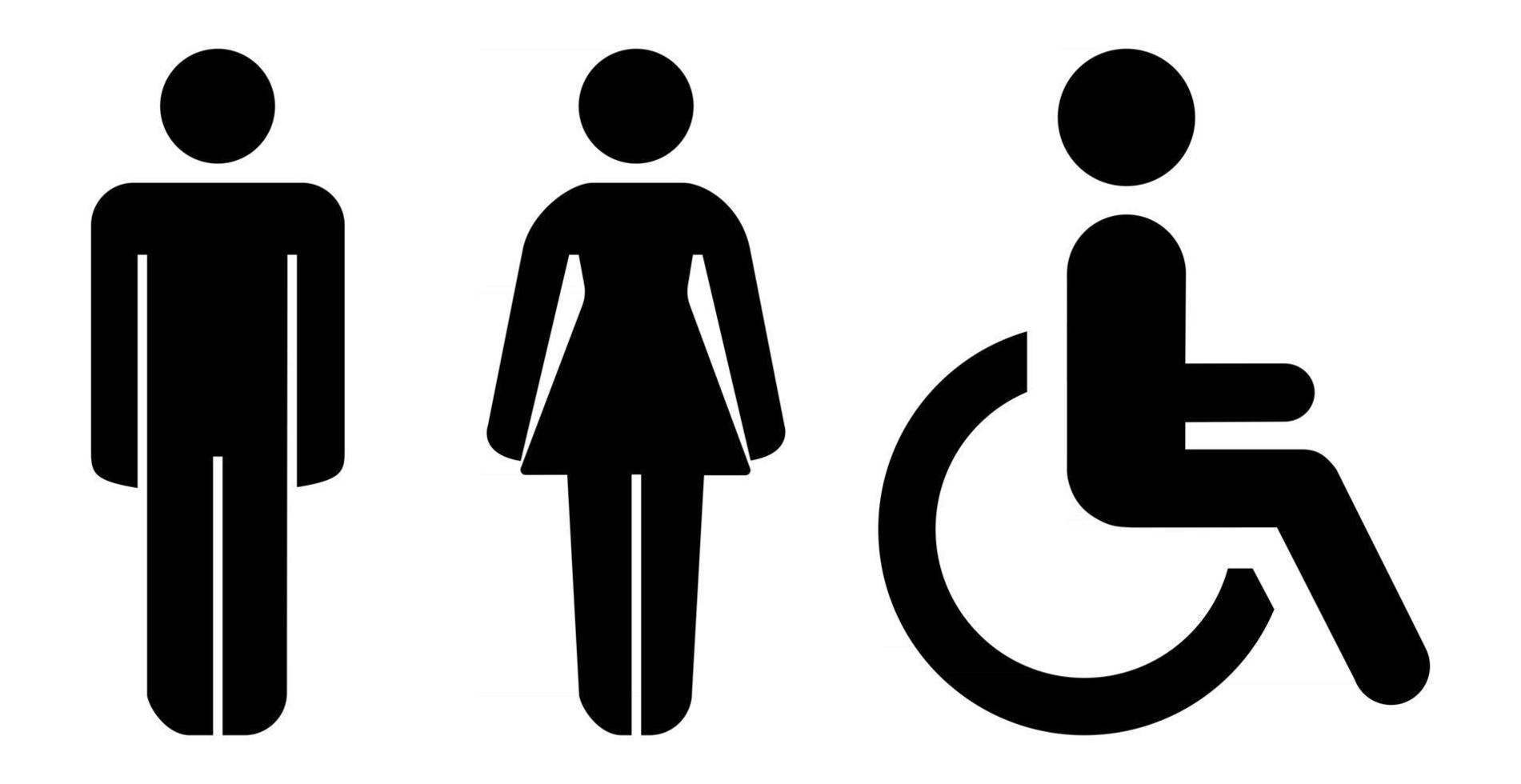 abstracte plaques, mannelijk en vrouwelijk toilet - vector