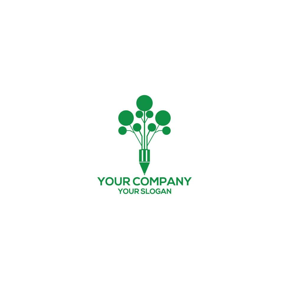 potlood boom onderwijs logo ontwerp vector