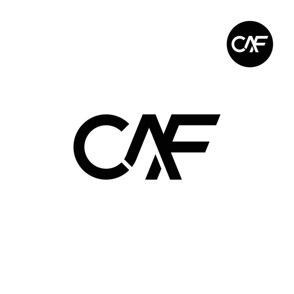 brief caf monogram logo ontwerp vector