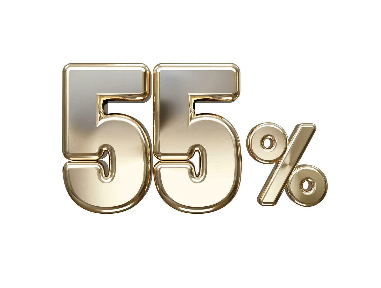 55 procent uit vector tekst effect 3d renderen goud