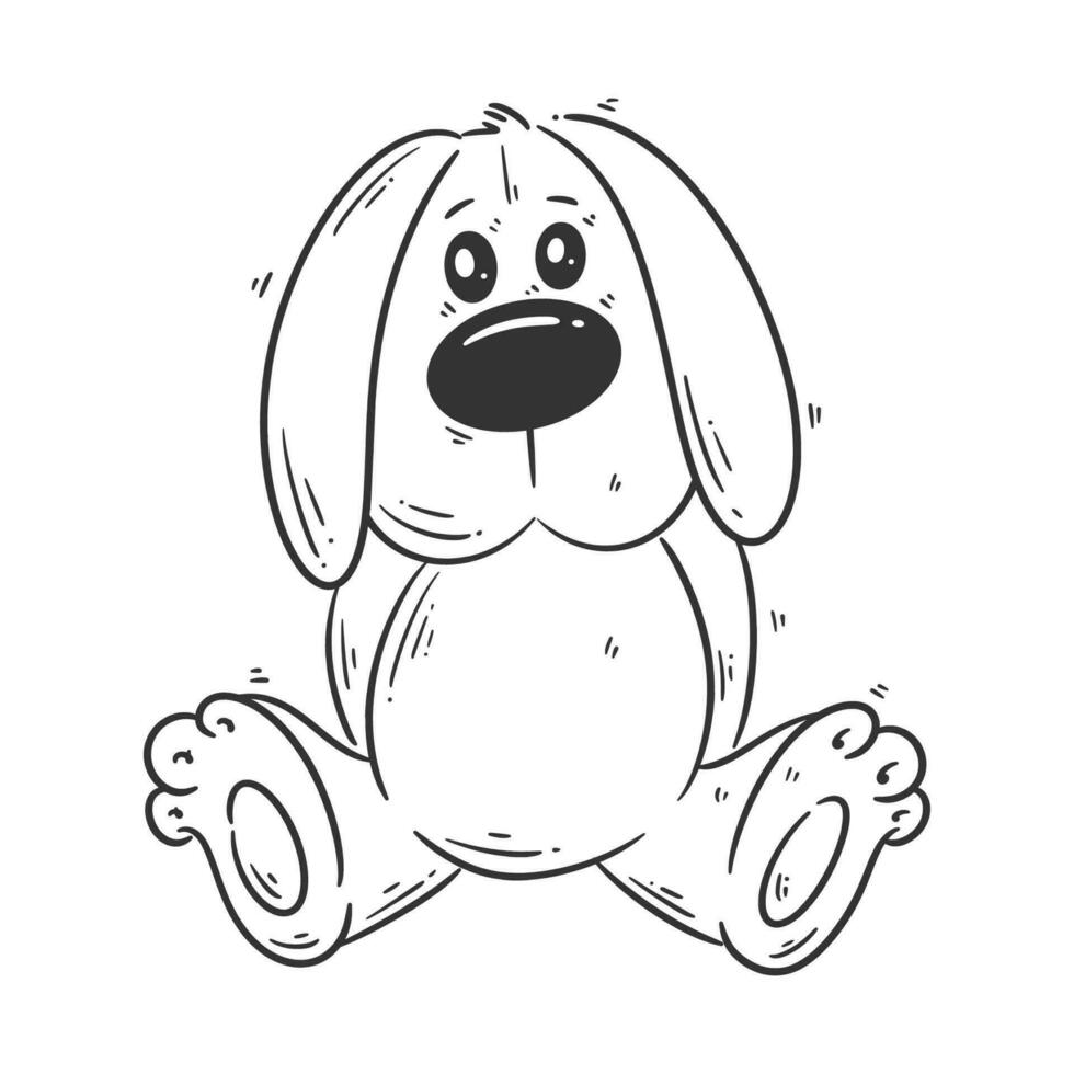 schattig hond pop zittend alleen tekenfilm stijl vector voor kleur voor kleur