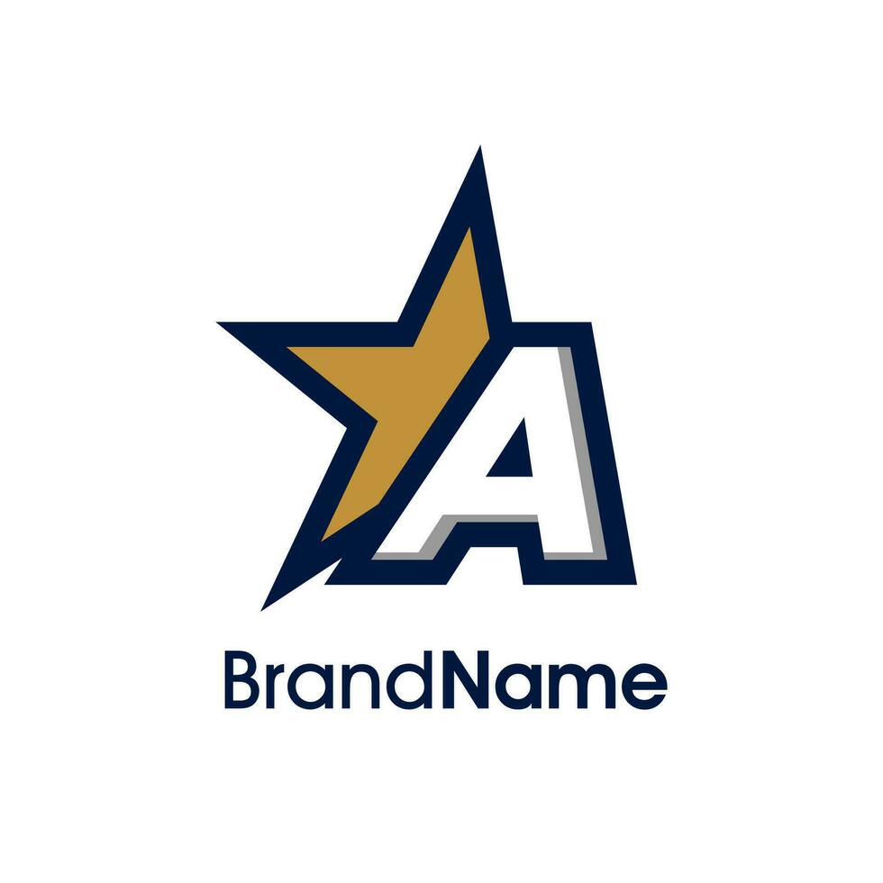 eerste een goud ster logo vector