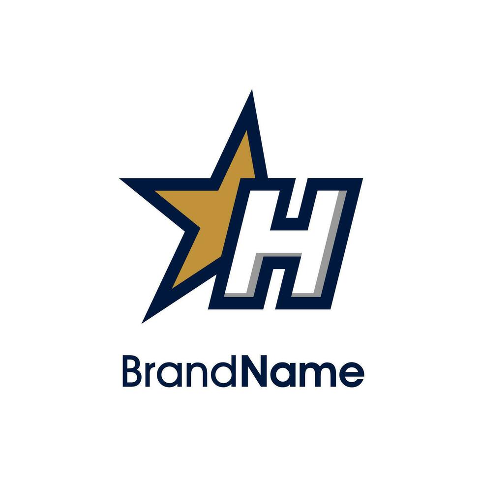 eerste h goud ster logo vector