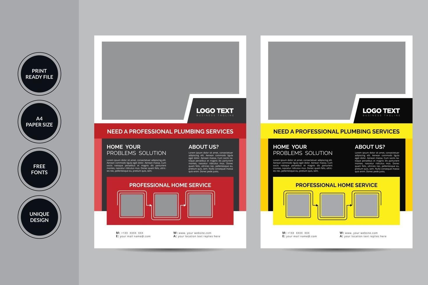 huisreparatie flyer ontwerpen sjablonen vector