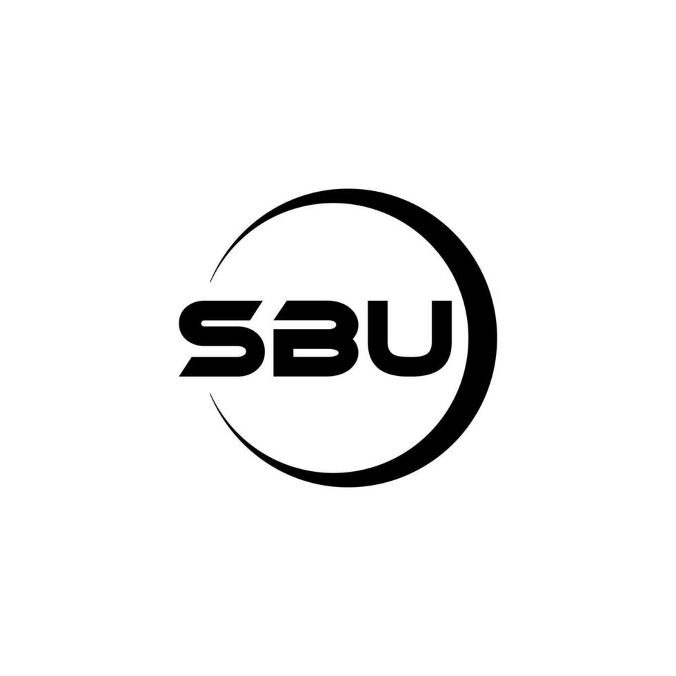 sbu brief logo ontwerp met wit achtergrond in illustrator. vector logo, schoonschrift ontwerpen voor logo, poster, uitnodiging, enz.