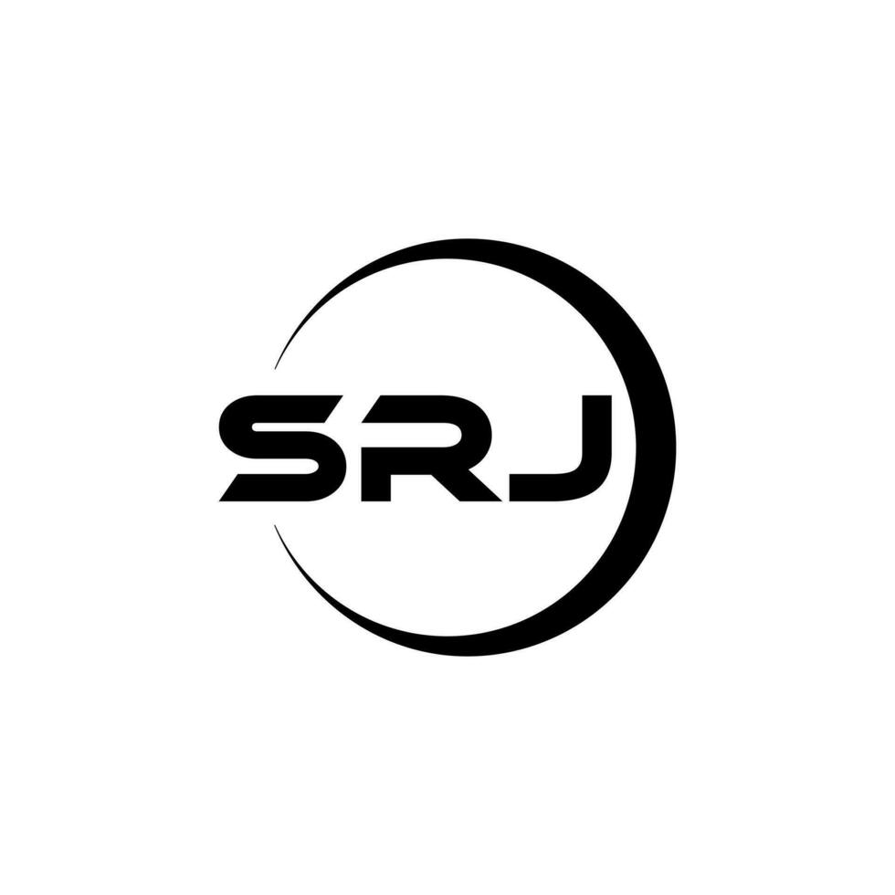 srj brief logo ontwerp met wit achtergrond in illustrator. vector logo, schoonschrift ontwerpen voor logo, poster, uitnodiging, enz.