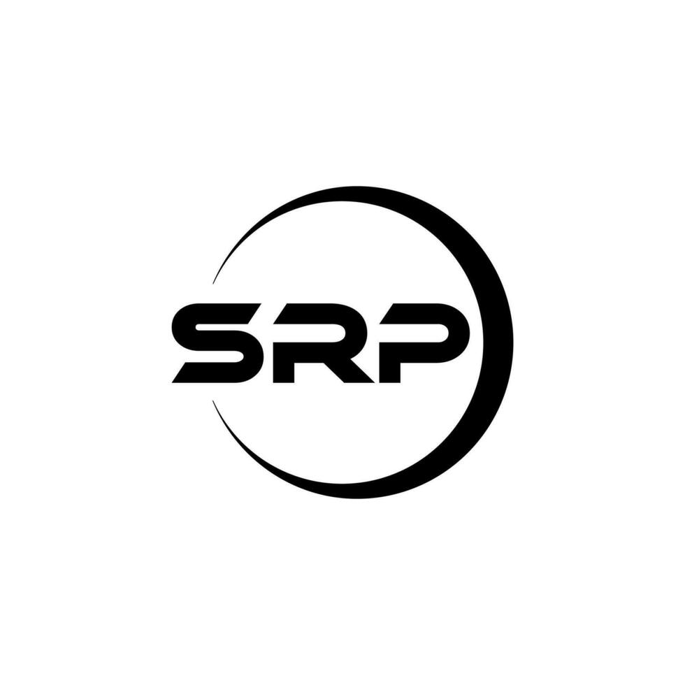 srp brief logo ontwerp met wit achtergrond in illustrator. vector logo, schoonschrift ontwerpen voor logo, poster, uitnodiging, enz.