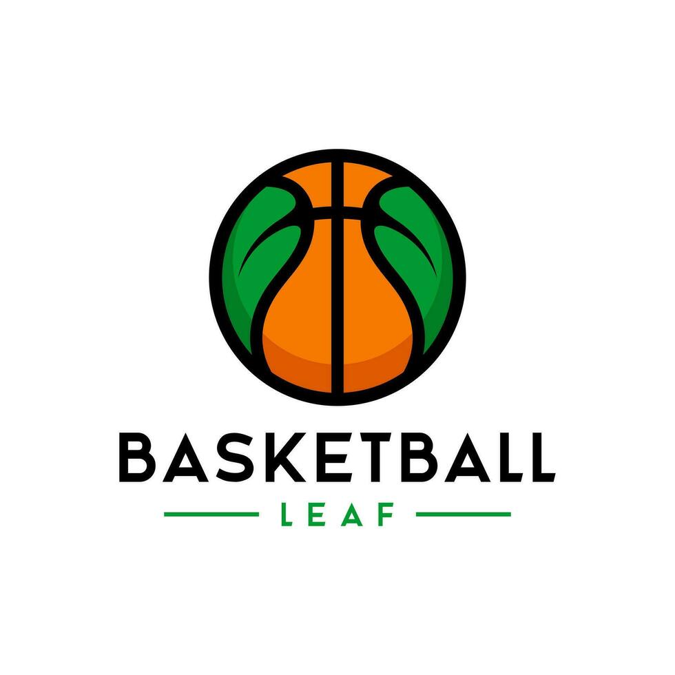 basketbal blad logo ontwerp vector