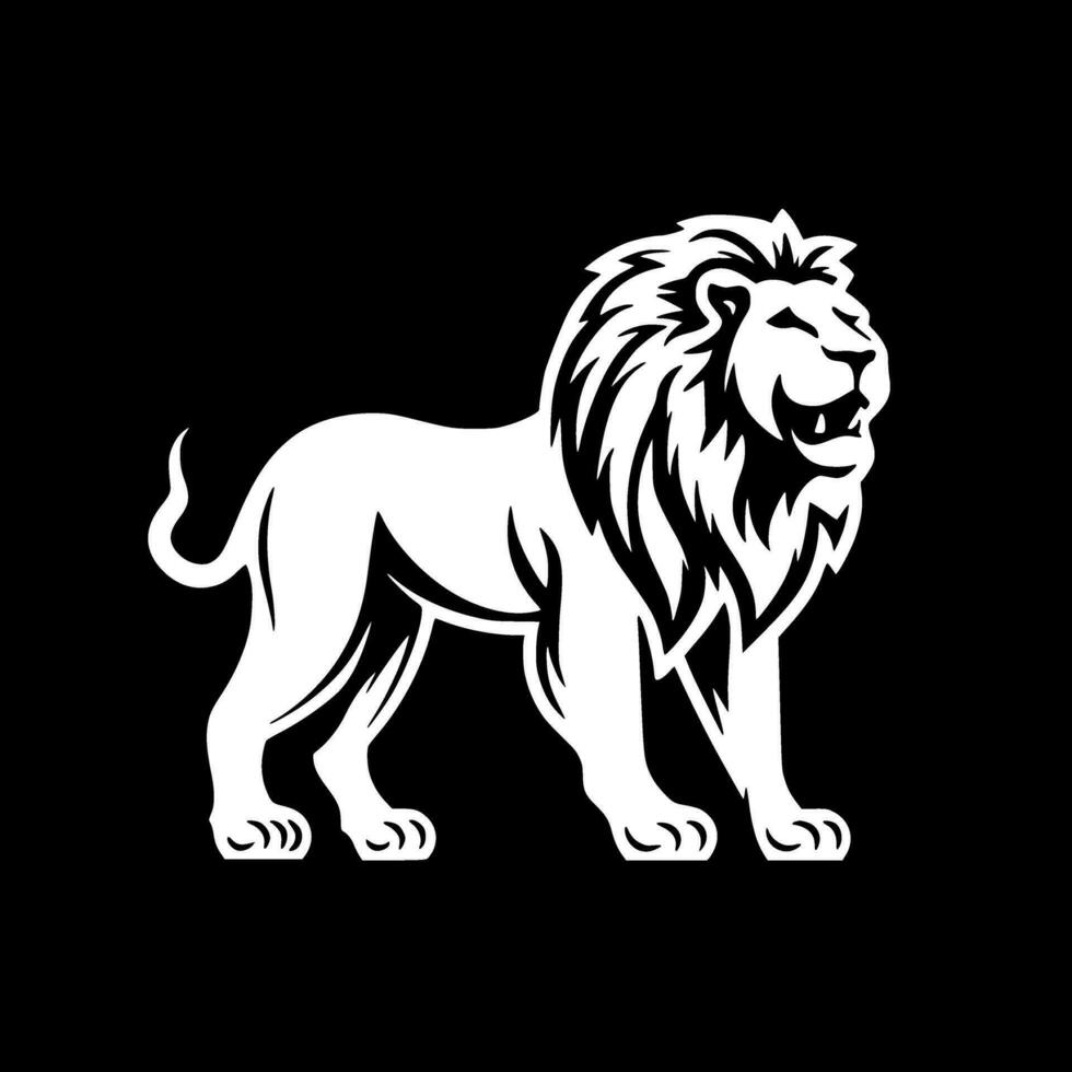 leeuw - minimalistische en vlak logo - vector illustratie