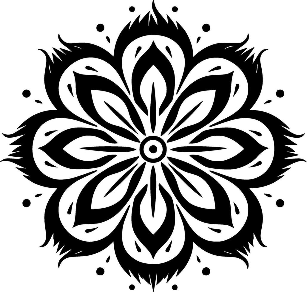 mandala, minimalistische en gemakkelijk silhouet - vector illustratie