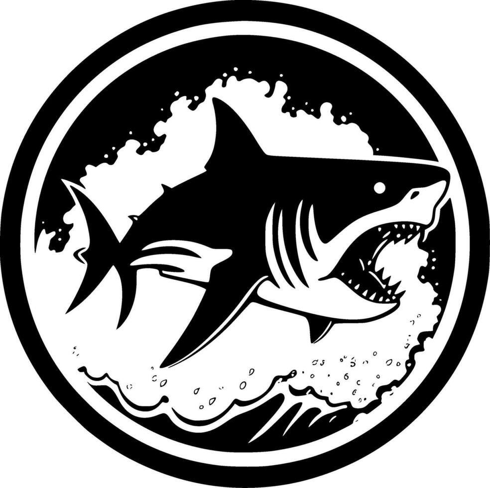 haai - minimalistische en vlak logo - vector illustratie