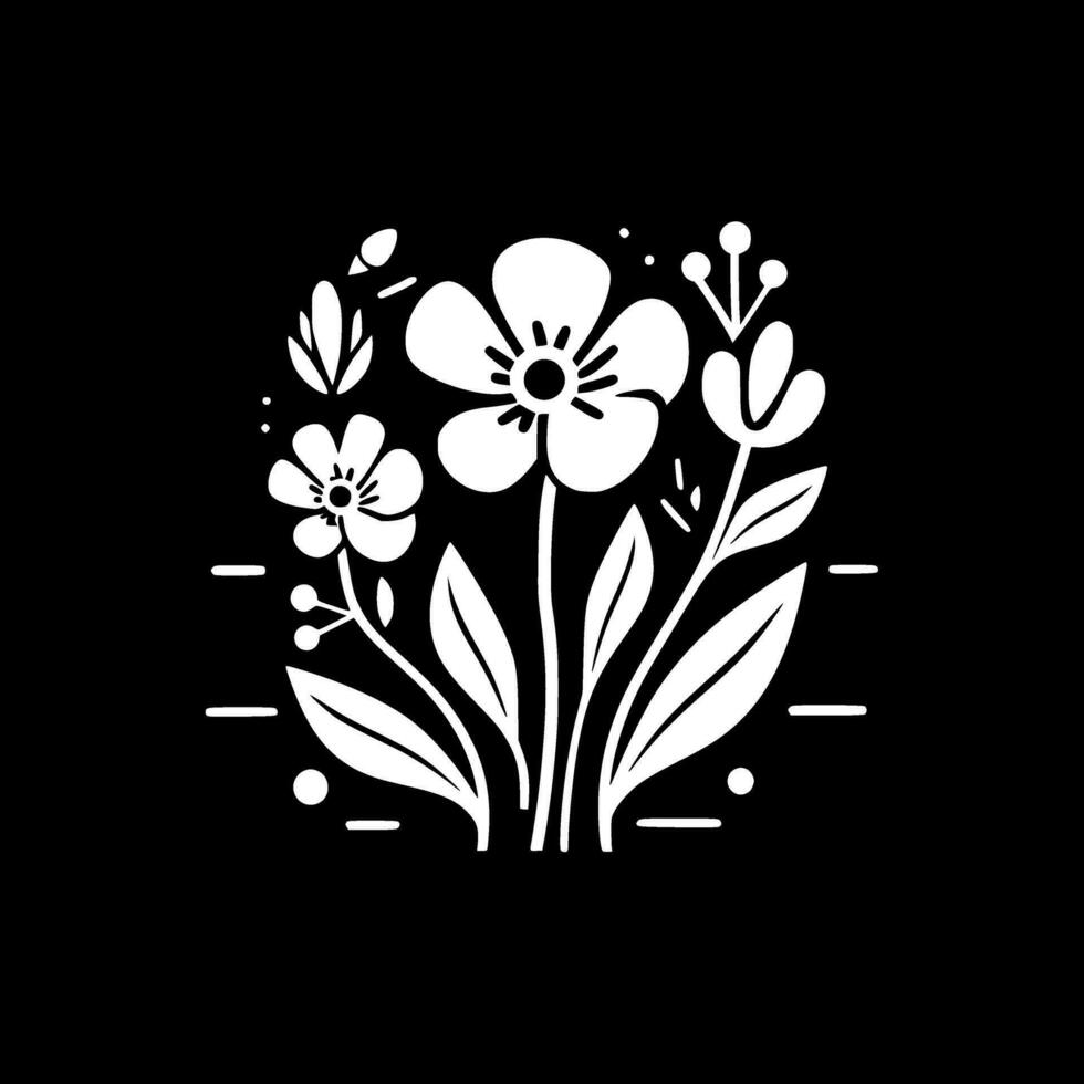 bloemen - minimalistische en vlak logo - vector illustratie