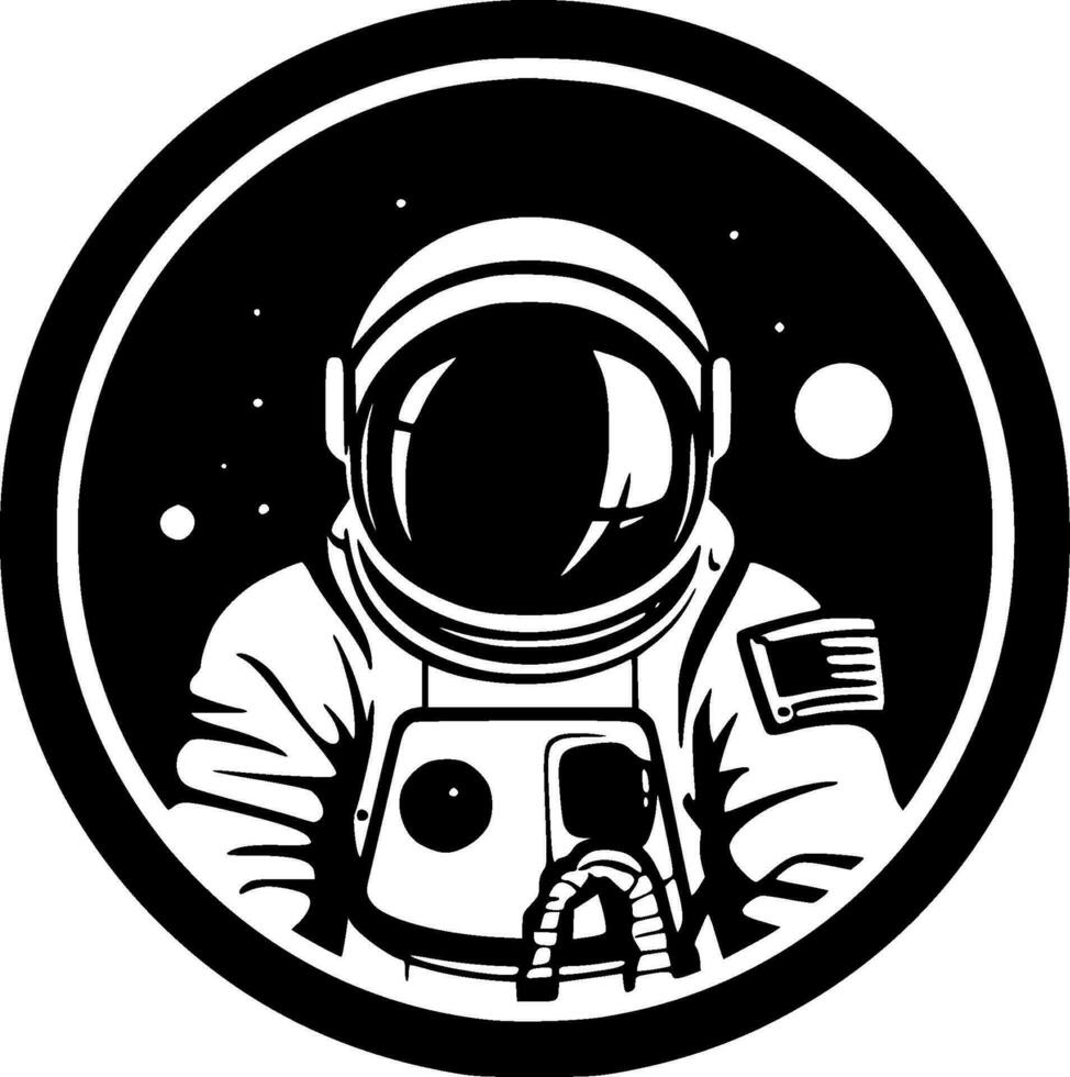 astronaut, minimalistische en gemakkelijk silhouet - vector illustratie