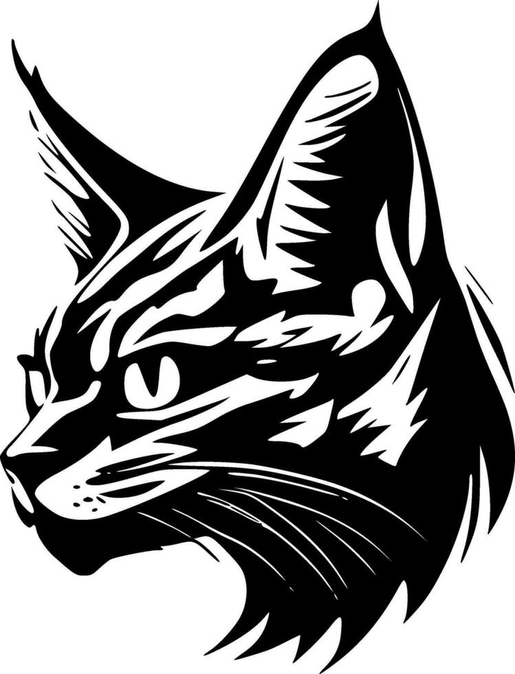 wilde kat, minimalistische en gemakkelijk silhouet - vector illustratie