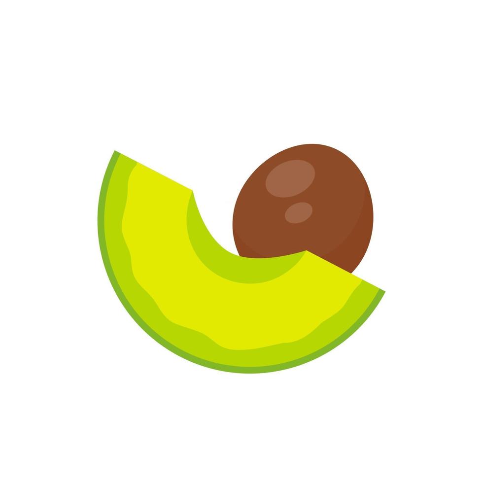 avocado-vector. avocado fruit in stukjes gesneden er zit een rond zaadje in. voor gezondheidszorg vector