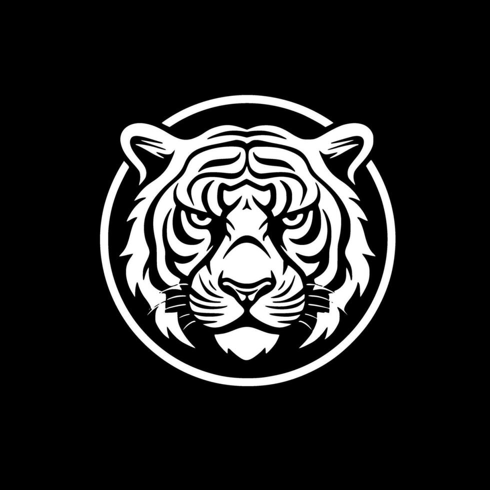 tijger - minimalistische en vlak logo - vector illustratie