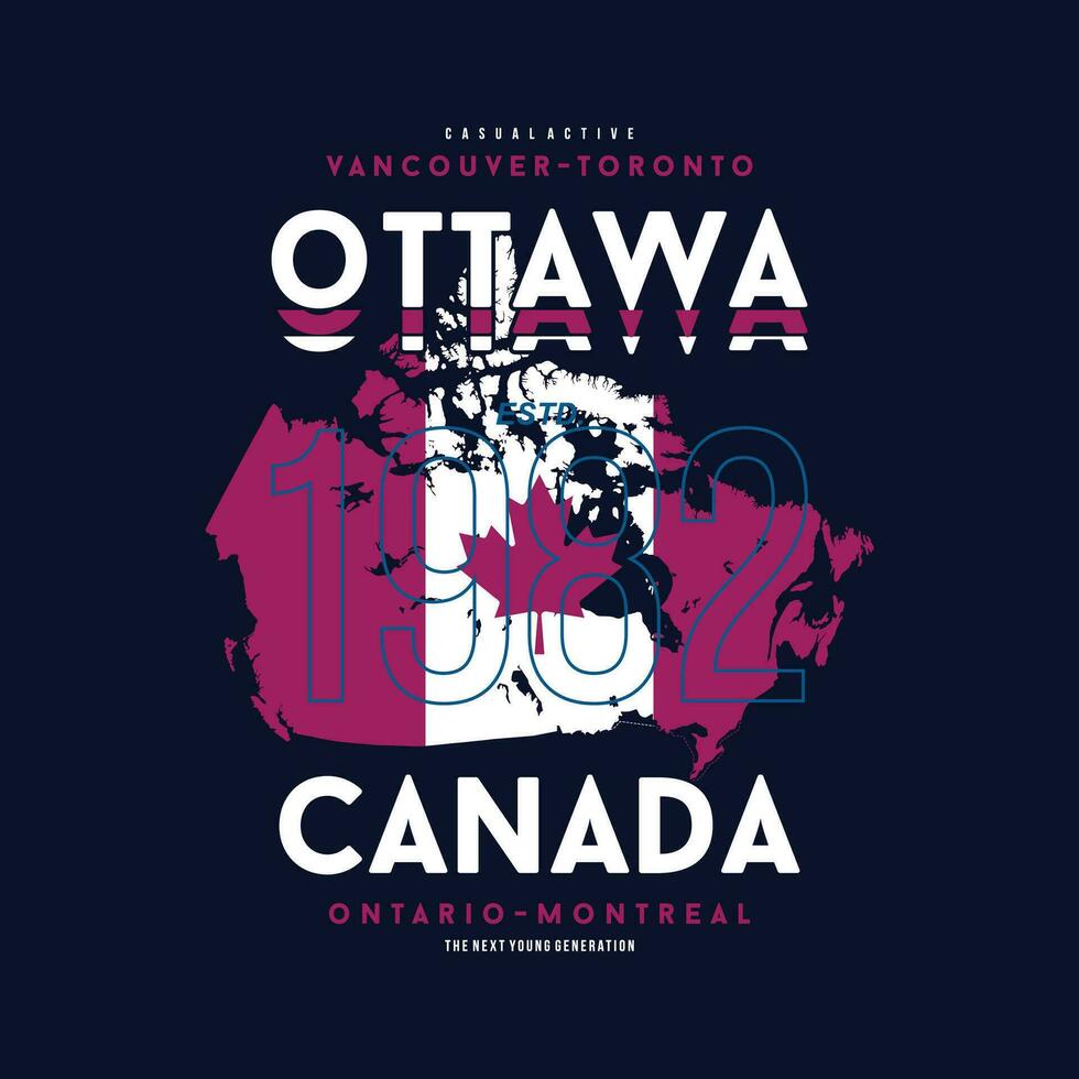 Ottawa Canada stad, stedelijk straat, grafisch ontwerp, typografie vector illustratie, modern stijl, voor afdrukken t overhemd