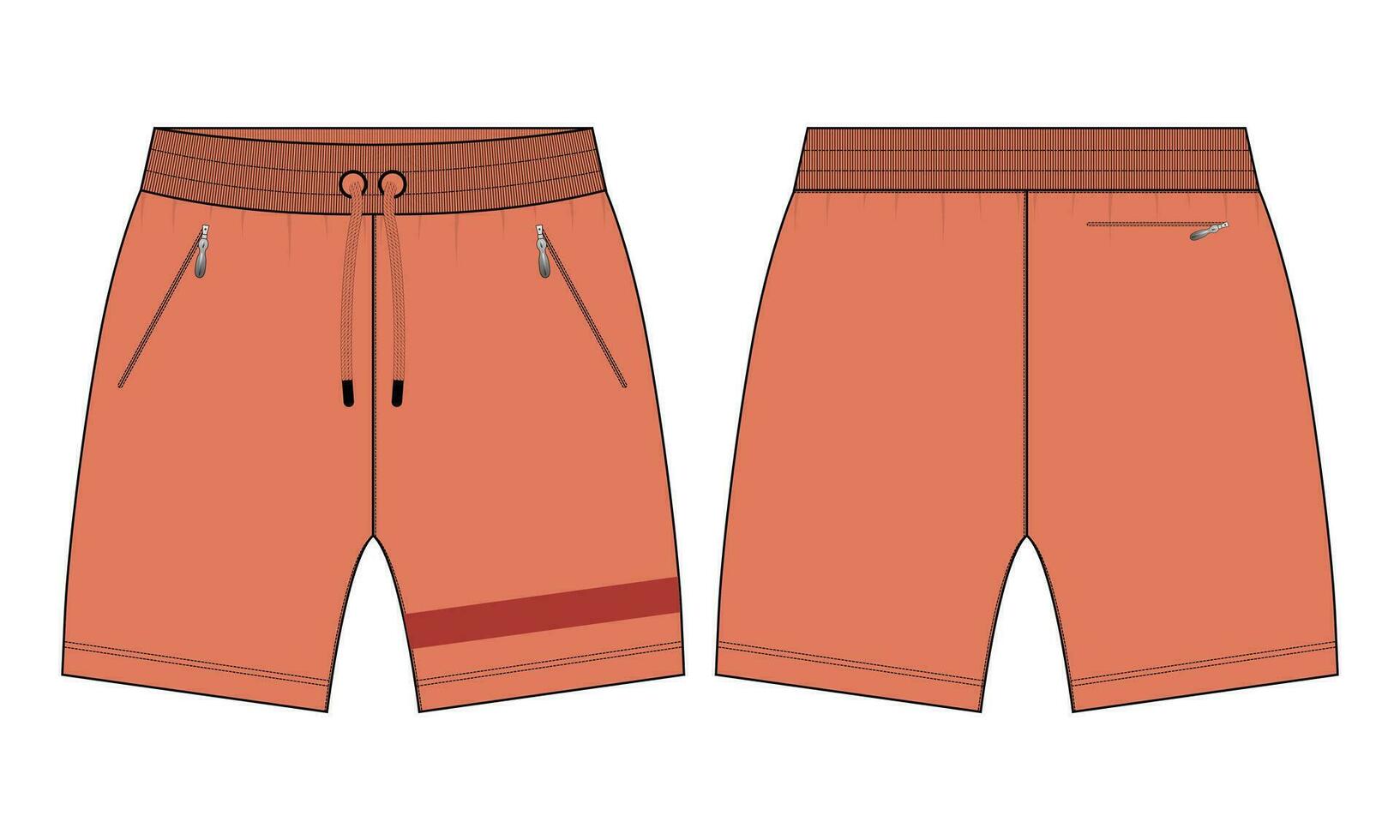 jongens zweet shorts vector mode vlak schetsen sjabloon. voor jong mannen technisch tekening mode kunst illustratie.