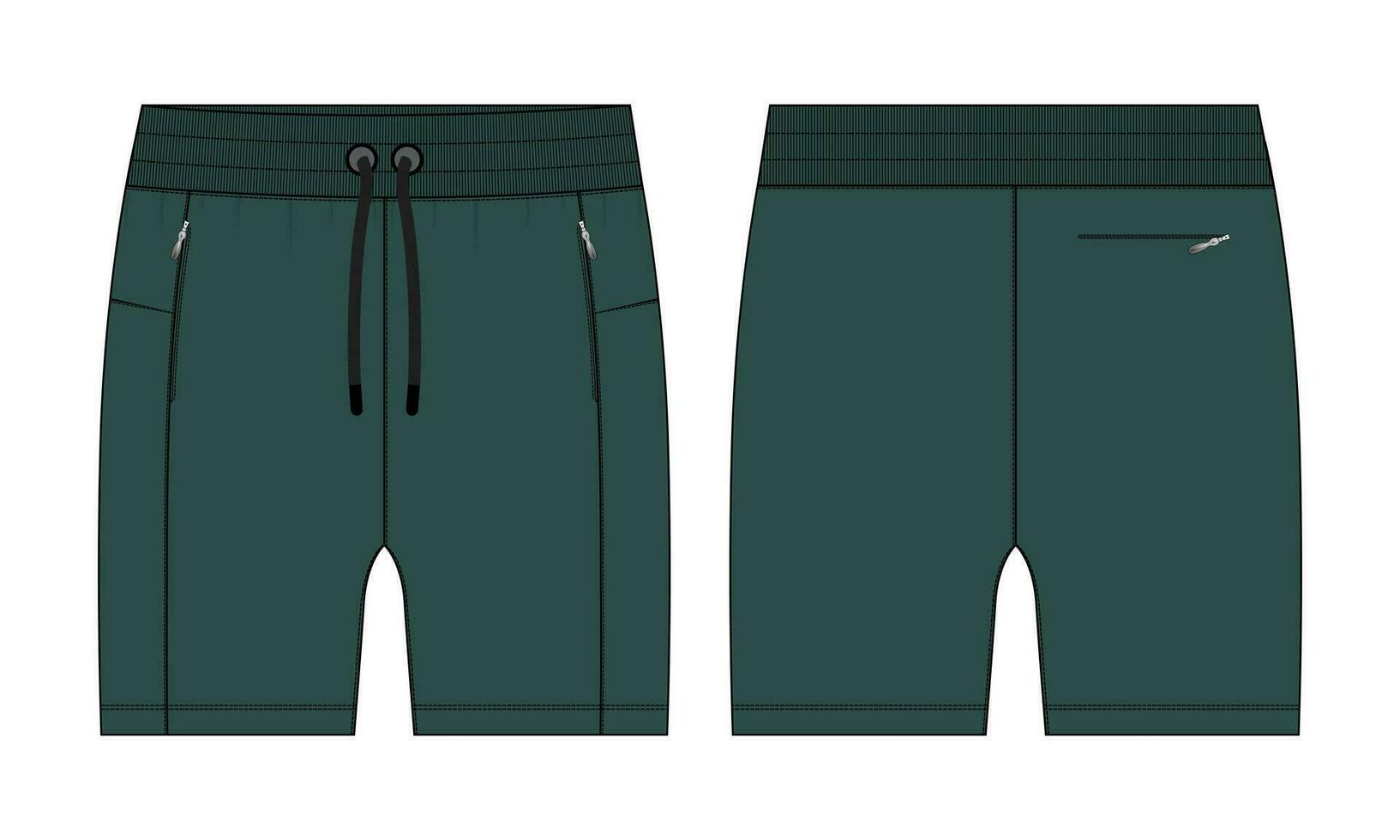 jongens zweet shorts vector mode vlak schetsen sjabloon. voor jong mannen technisch tekening mode kunst illustratie.