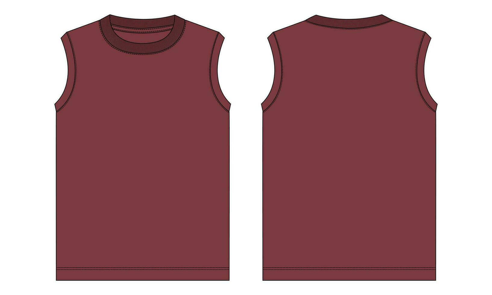 tank tops vector illustratie sjabloon voorkant en terug keer bekeken