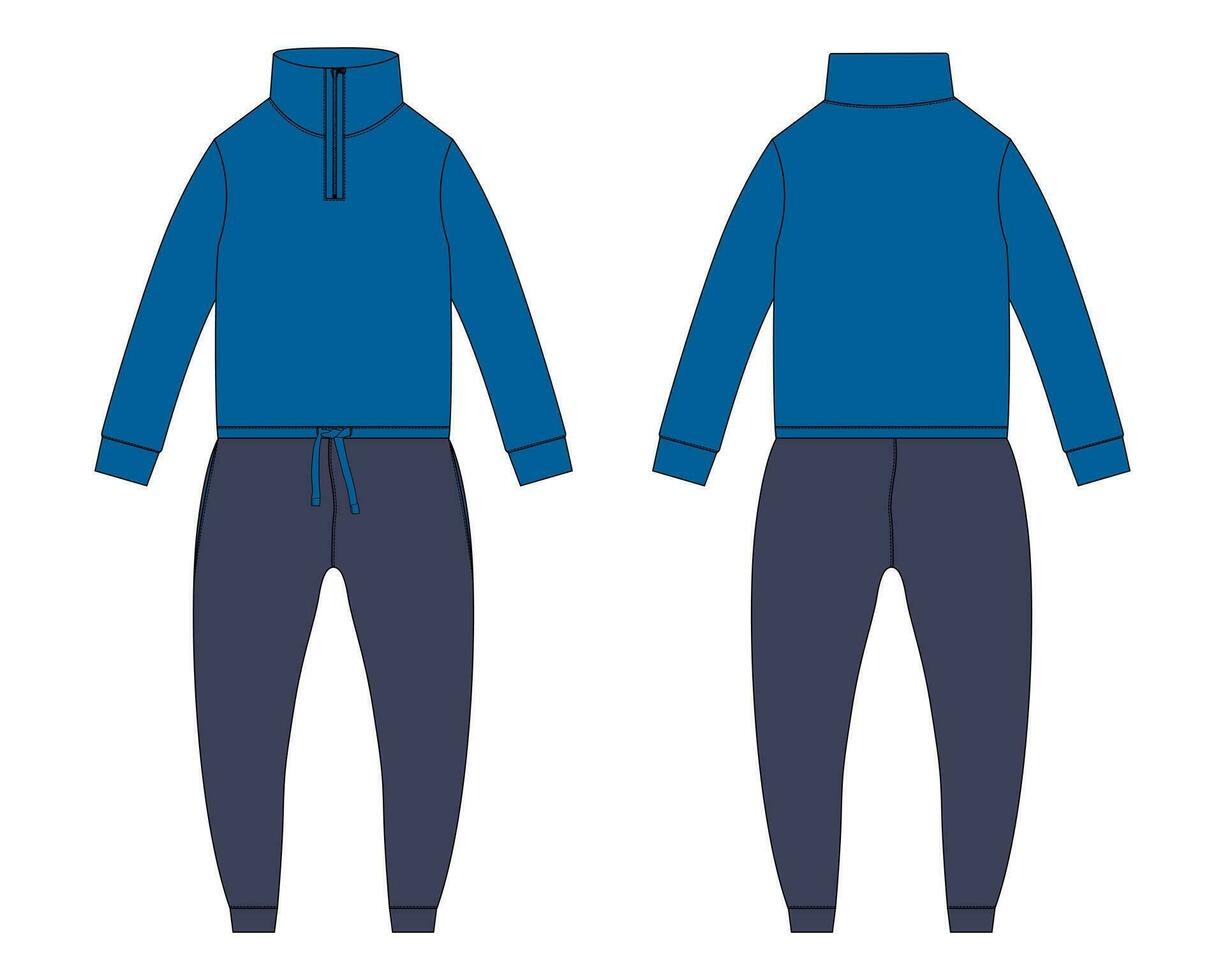 allemaal in een bodysuit jogger joggingbroek met sweater tops vector illustratie sjabloon voorkant en terug keer bekeken