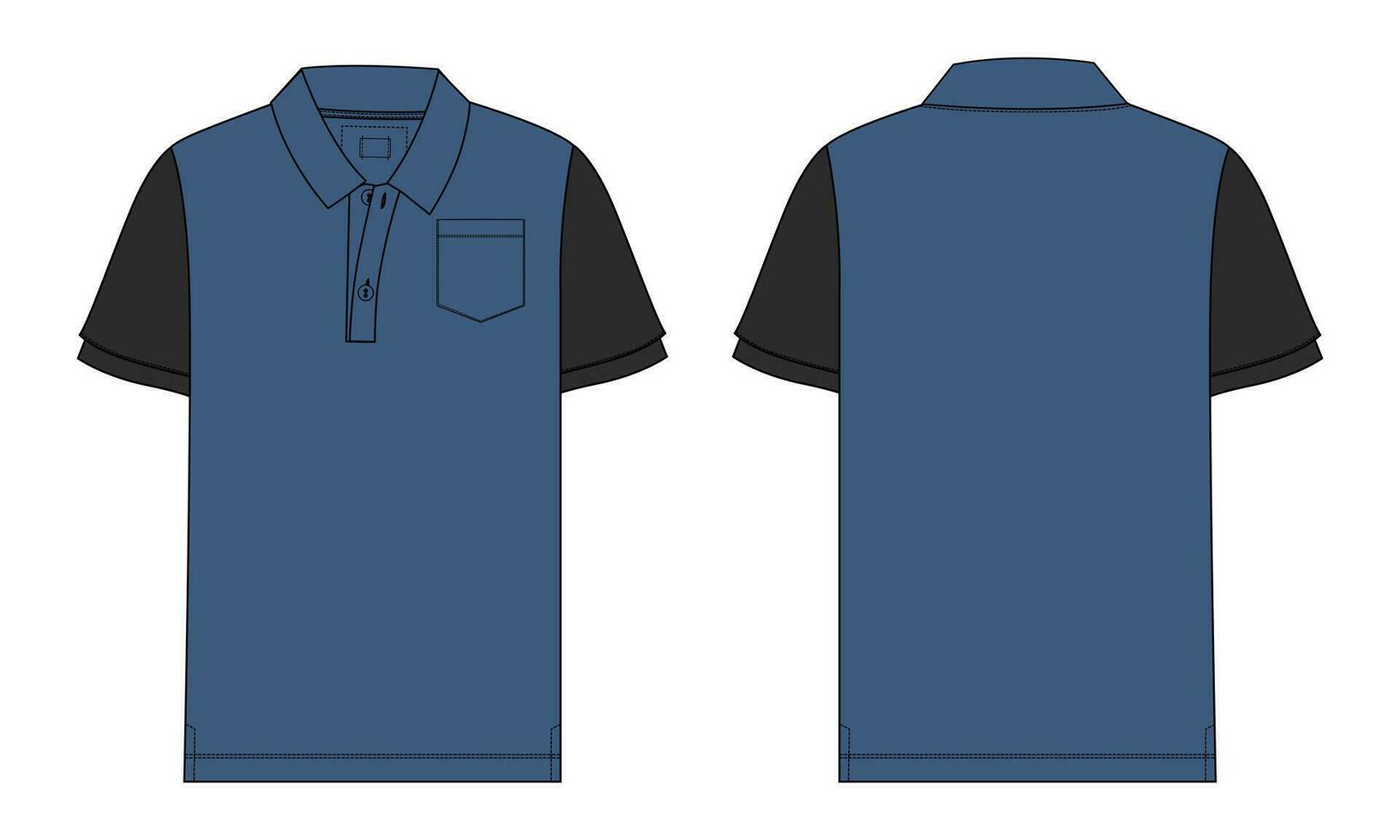 kort mouw polo overhemd vector illustratie sjabloon voorkant en terug keer bekeken