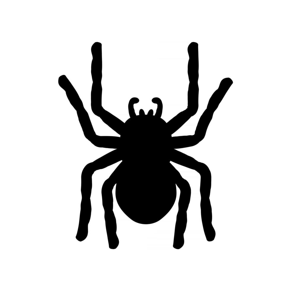 silhouet van een spin die aan een web hangt verlaten huis horrorideeën voor halloween vector