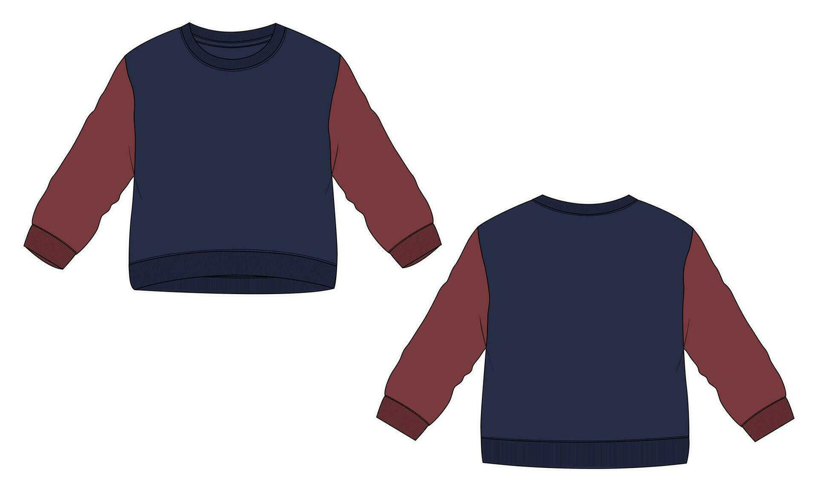 lang mouw sweater vector illustratie sjabloon voor kinderen