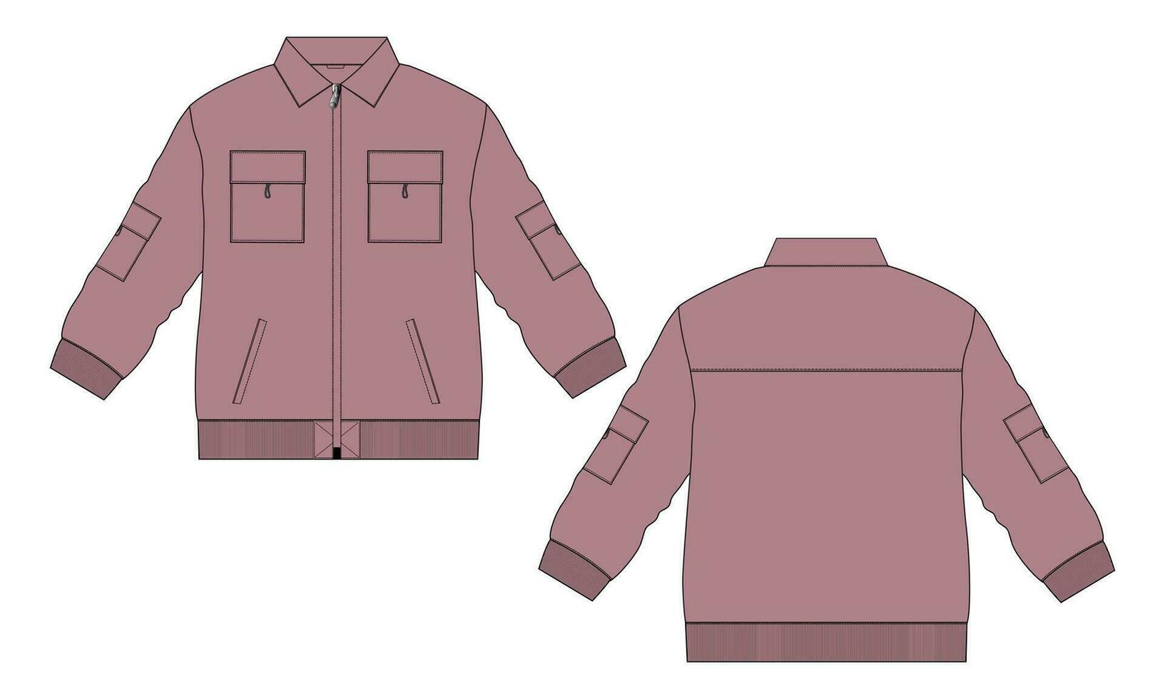 lang mouw jasje sweater vector illustratie sjabloon voor jongens