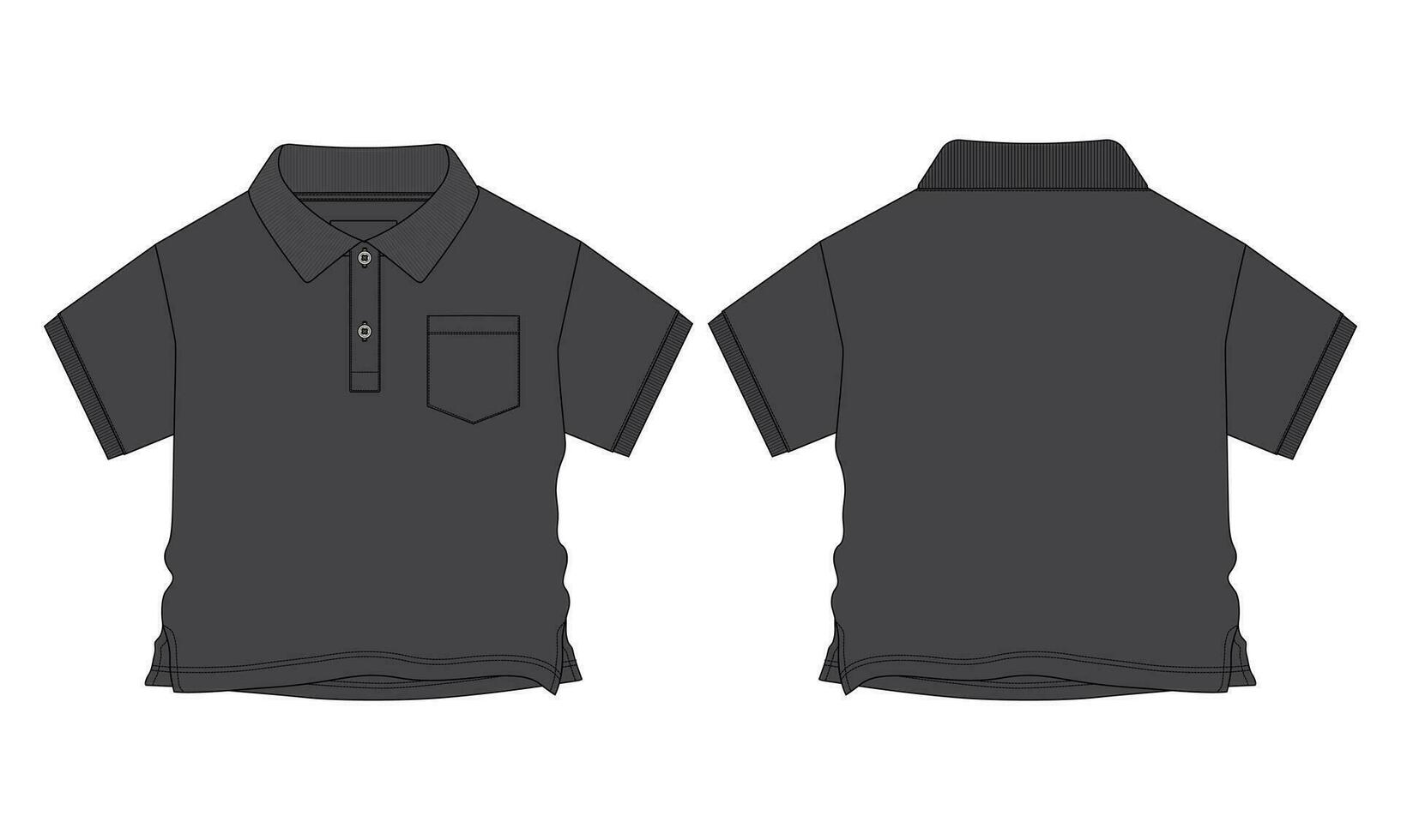 kort mouw met zak- polo overhemd vector illustratie sjabloon voor baby jongens