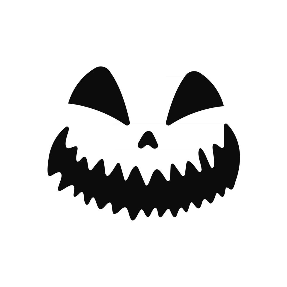 enge spook horror gezicht silhouet vector voor het snijden op halloween pompoen